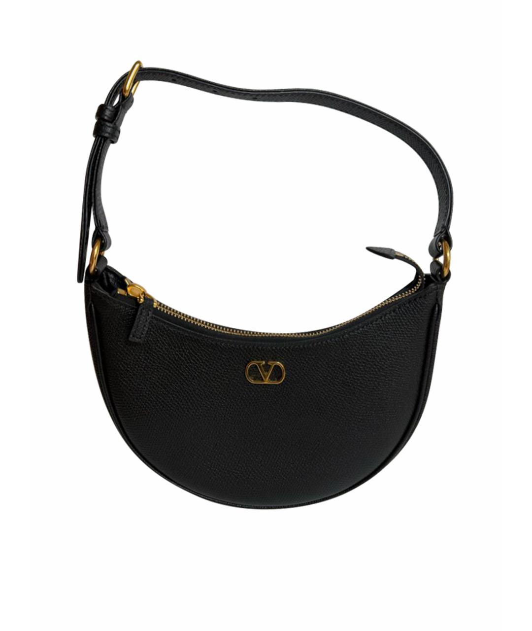 VALENTINO Черная кожаная сумка через плечо, фото 6