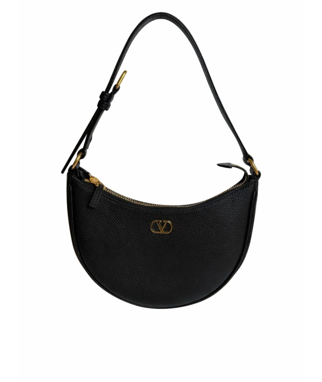 VALENTINO Черная кожаная сумка через плечо, фото 1