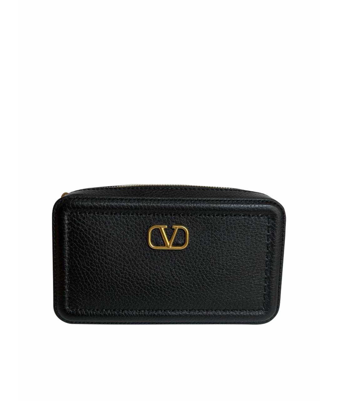 VALENTINO Черная кожаная сумка через плечо, фото 6