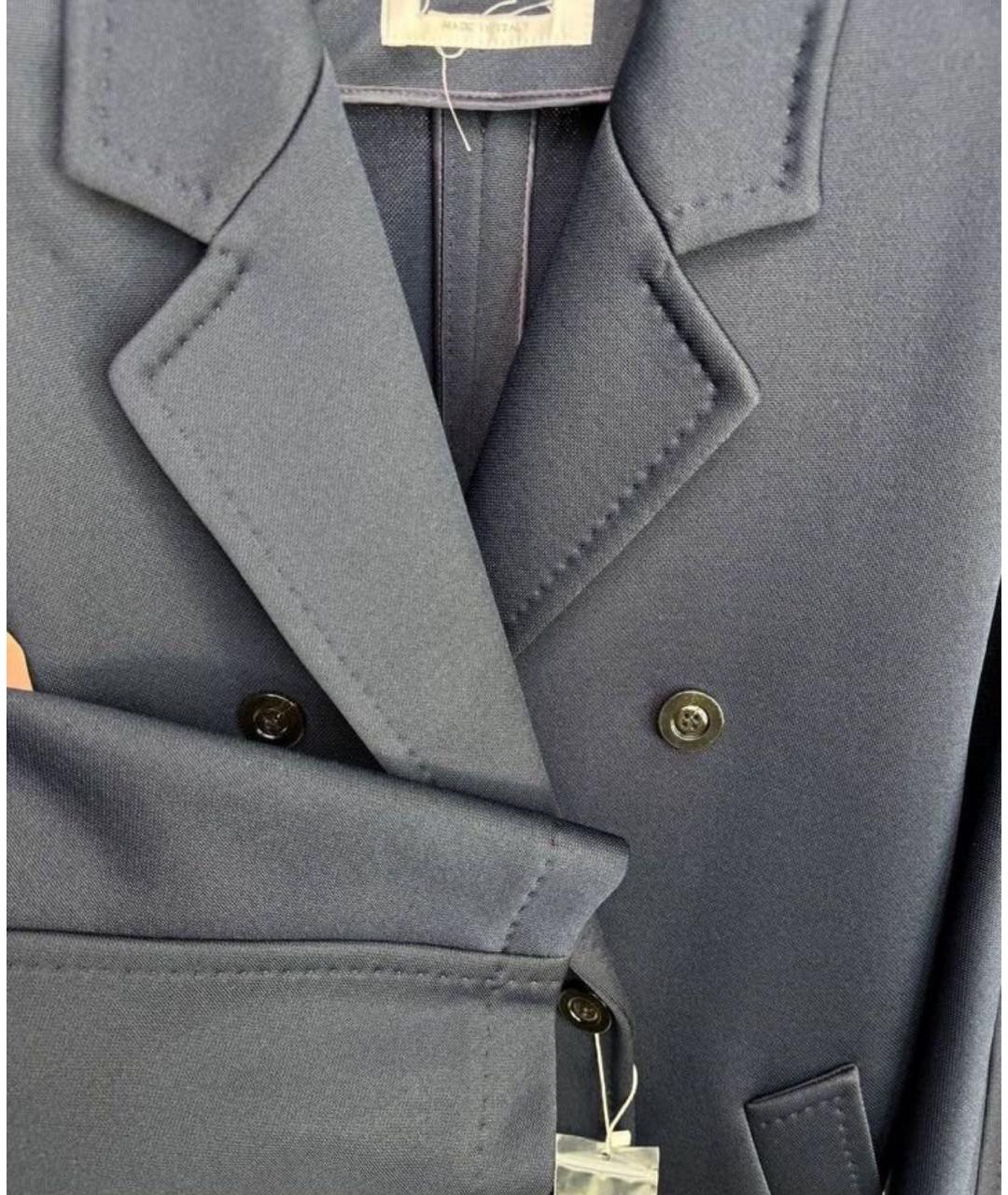 MAX MARA Синее полиэстеровое пальто, фото 5