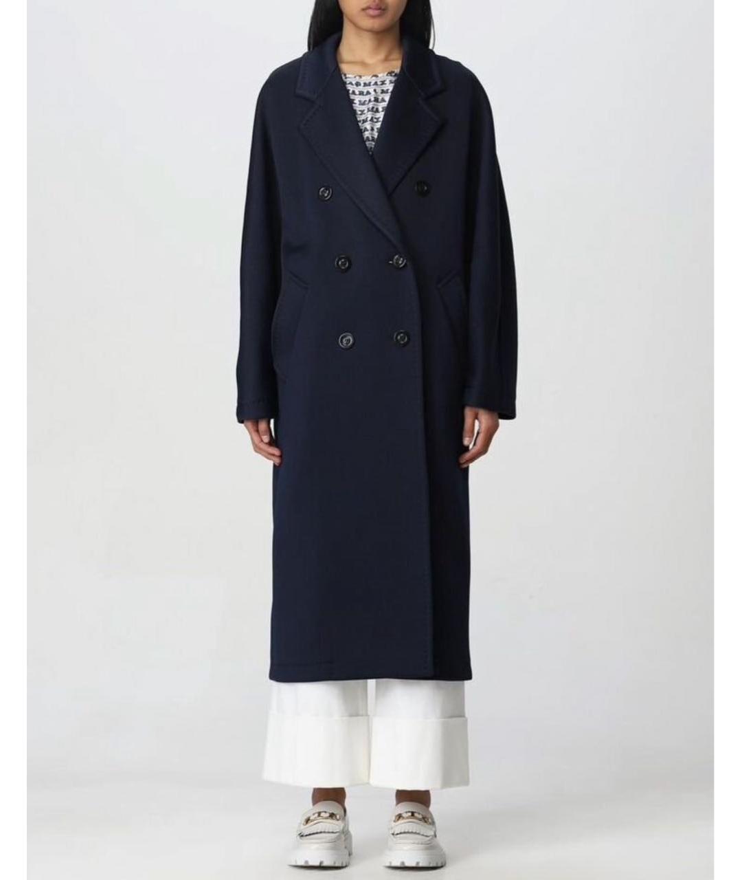 MAX MARA Синее полиэстеровое пальто, фото 8