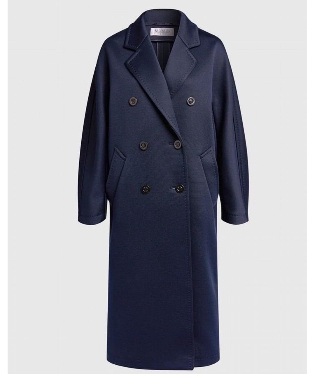 MAX MARA Синее полиэстеровое пальто, фото 9