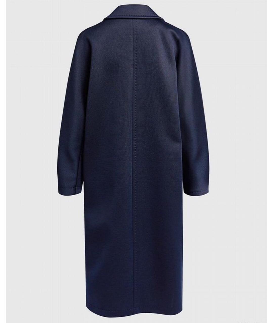 MAX MARA Синее полиэстеровое пальто, фото 2