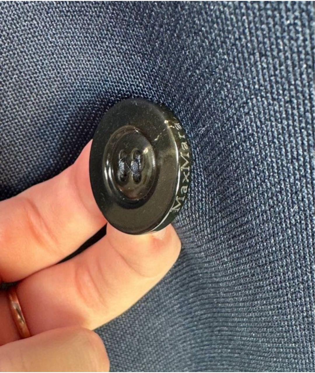 MAX MARA Синее полиэстеровое пальто, фото 7