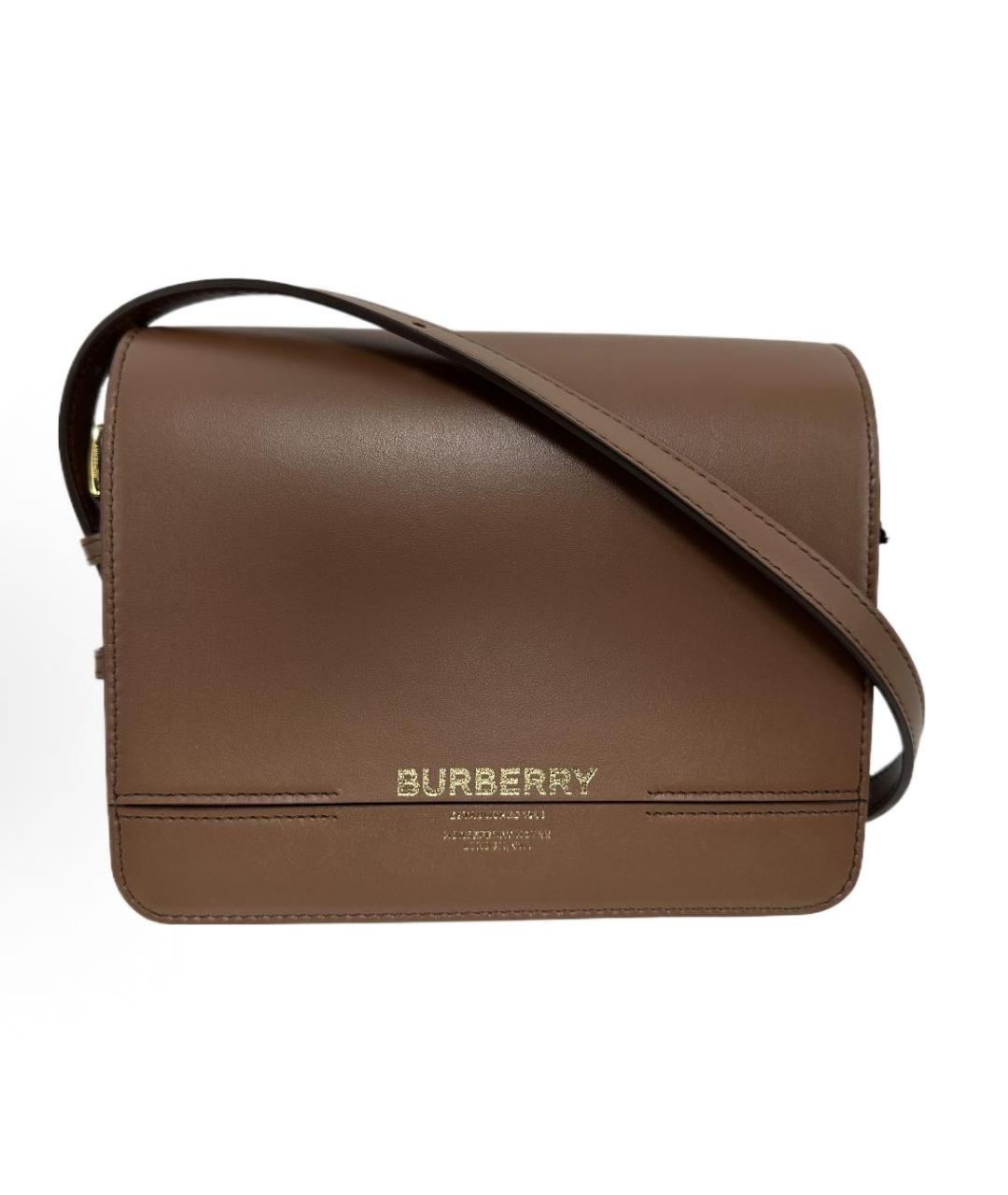 BURBERRY Коричневая кожаная сумка через плечо, фото 8