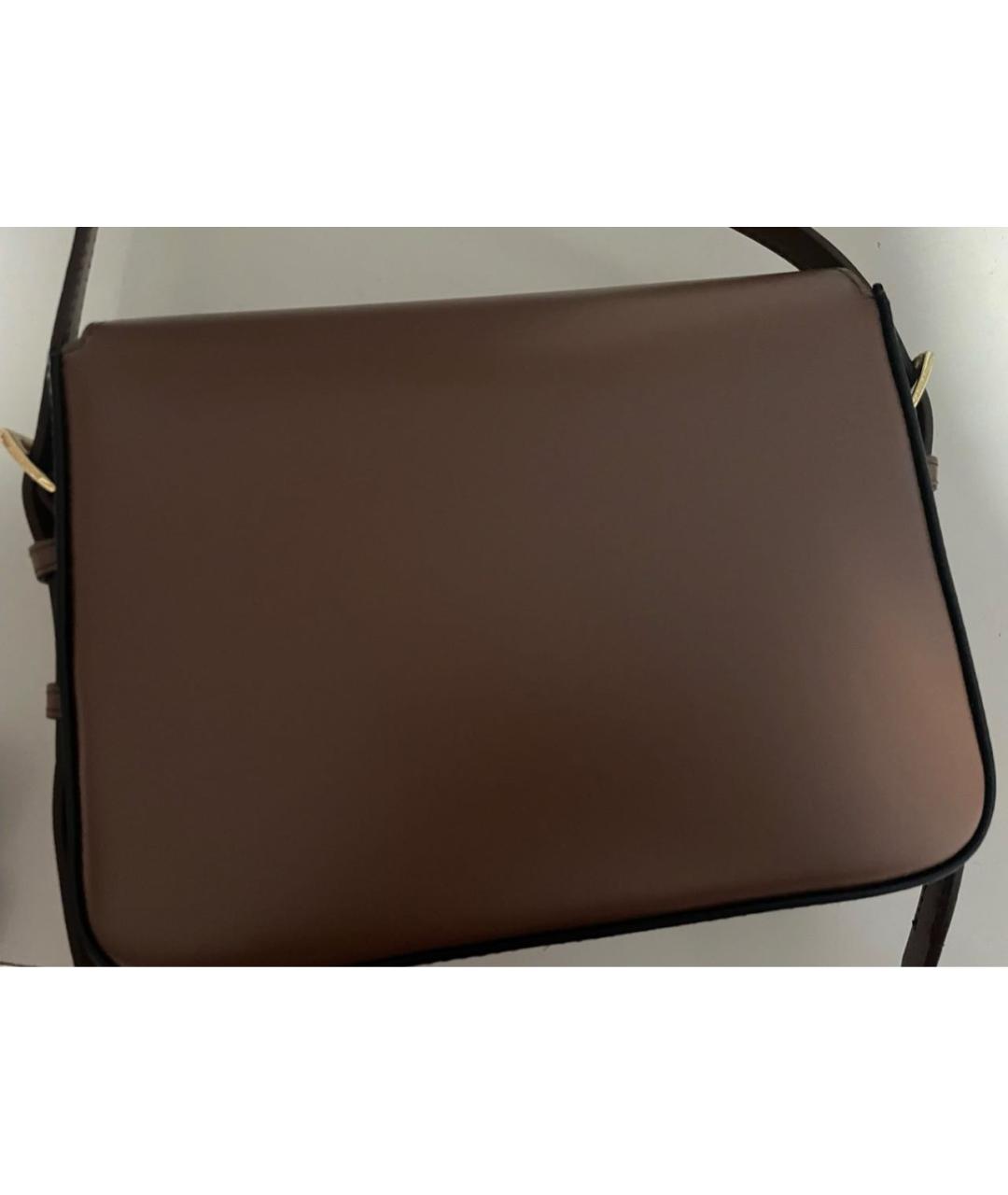 BURBERRY Коричневая кожаная сумка через плечо, фото 6