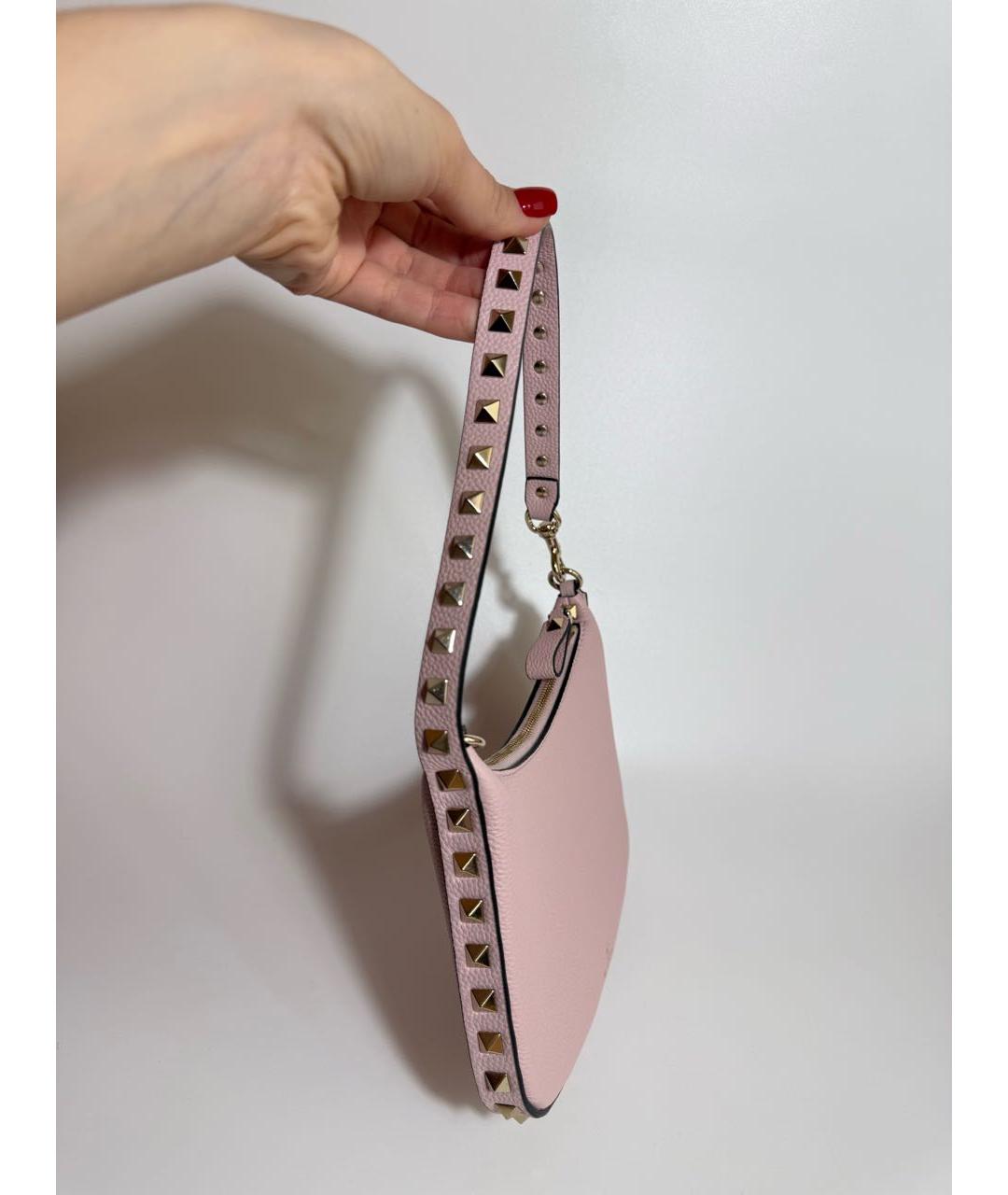 VALENTINO Розовая кожаная сумка с короткими ручками, фото 2
