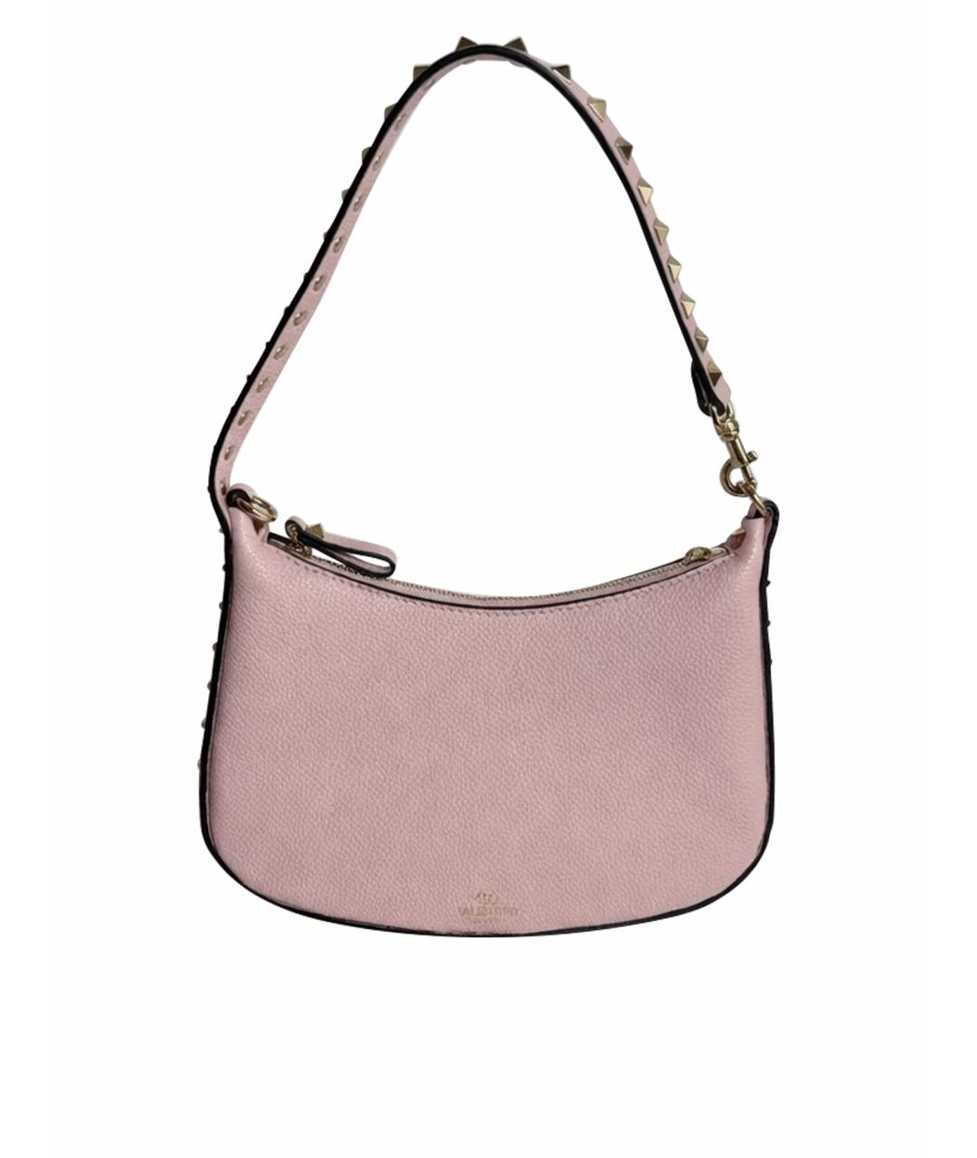 VALENTINO Розовая кожаная сумка с короткими ручками, фото 1