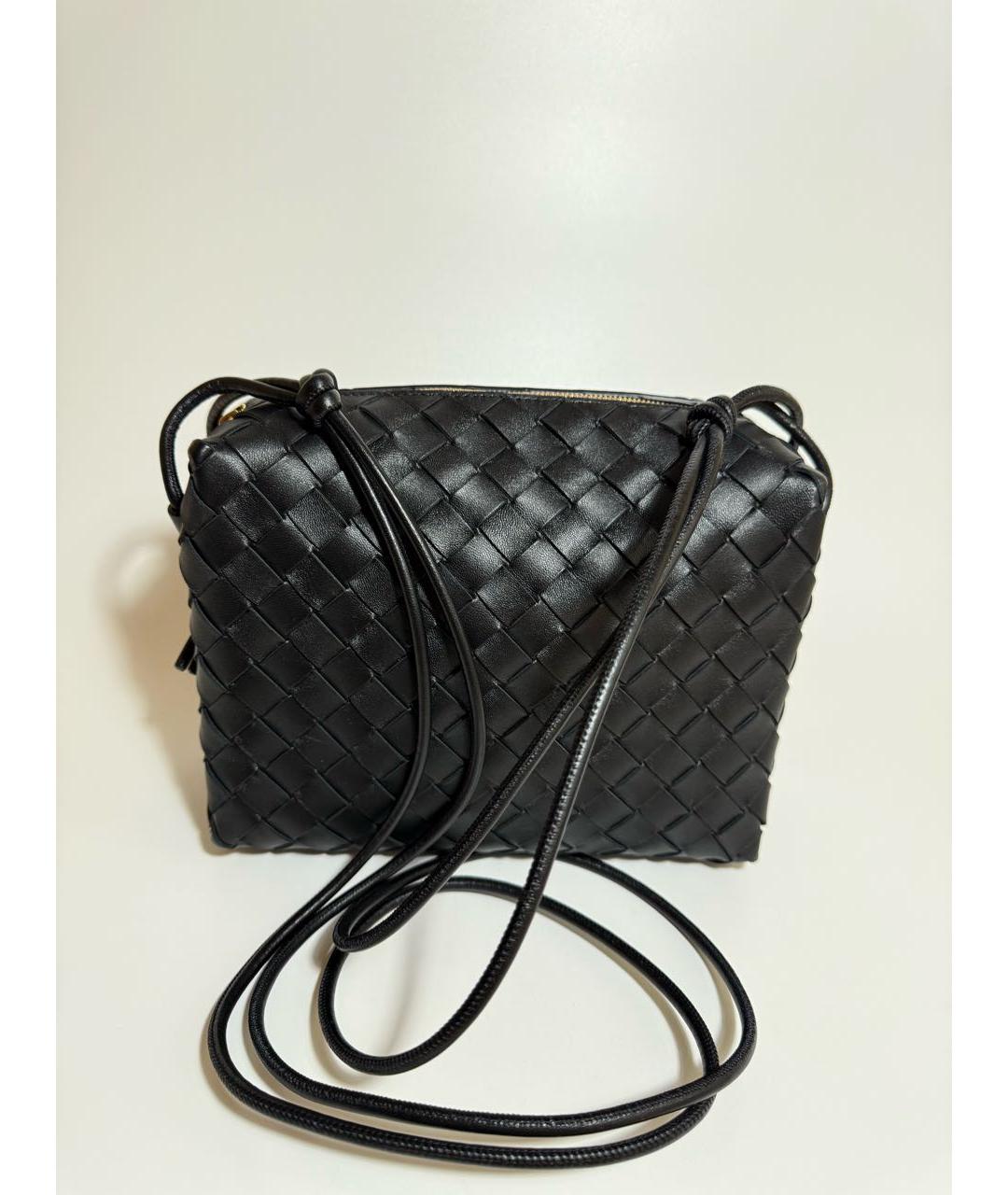 BOTTEGA VENETA Черная кожаная сумка через плечо, фото 3