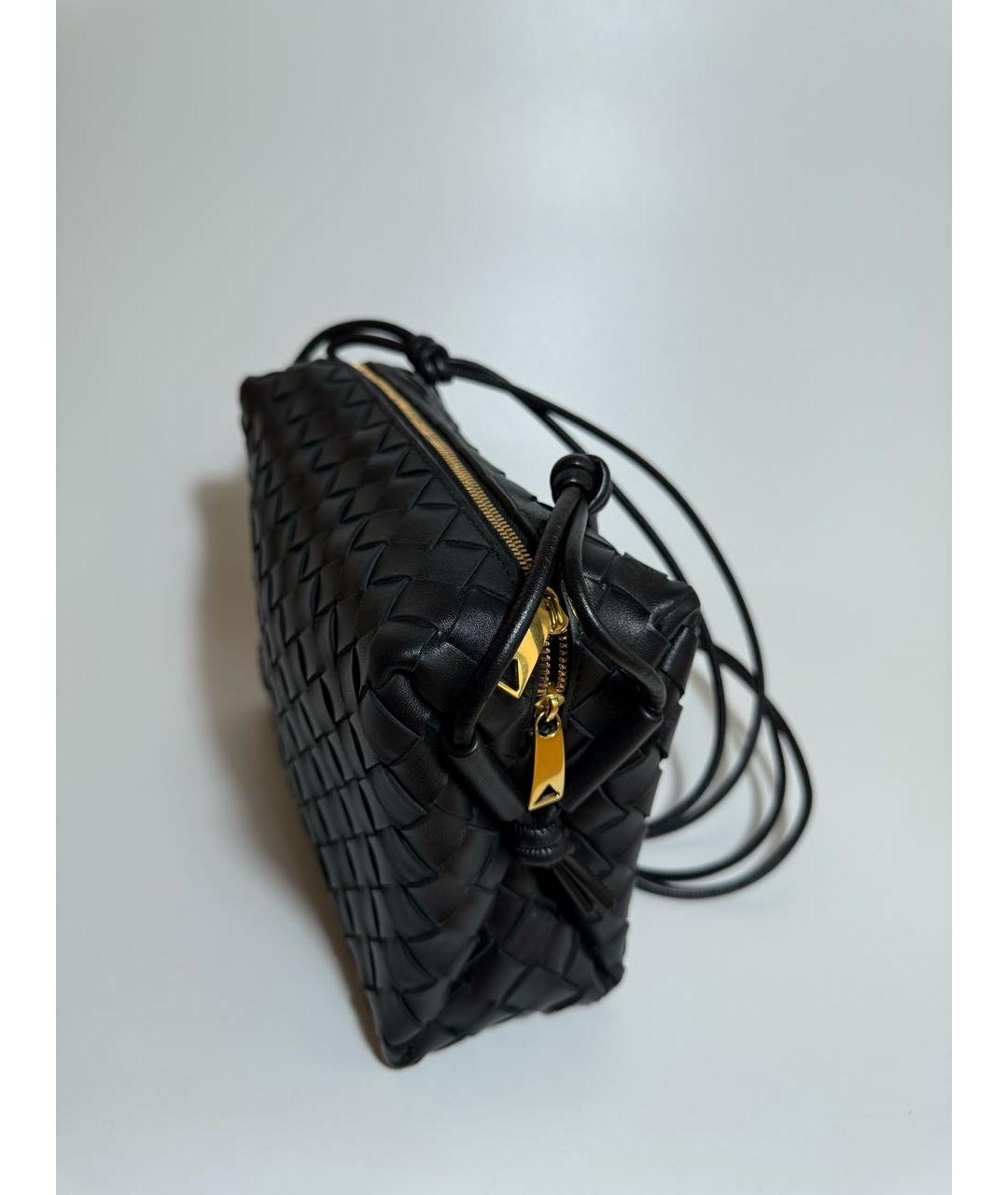 BOTTEGA VENETA Черная кожаная сумка через плечо, фото 2