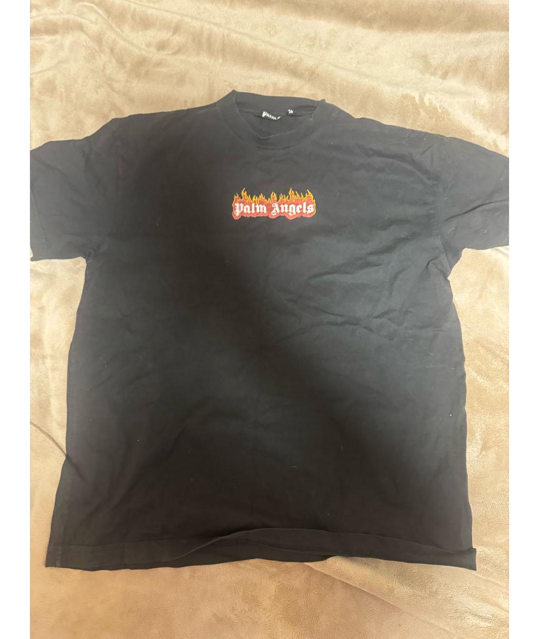 PALM ANGELS Черная хлопковая футболка, фото 3