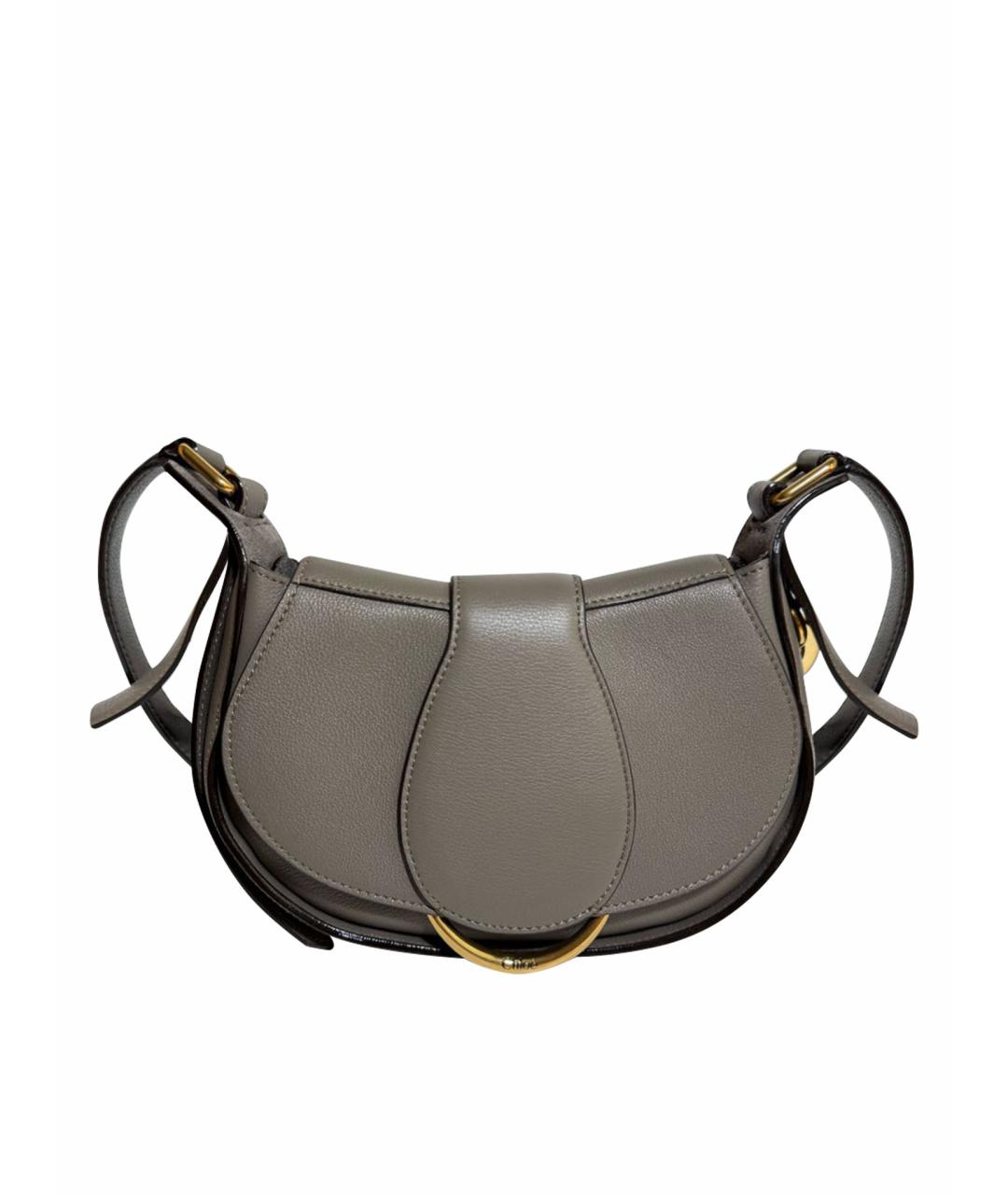 CHLOE Антрацитовая кожаная сумка через плечо, фото 1