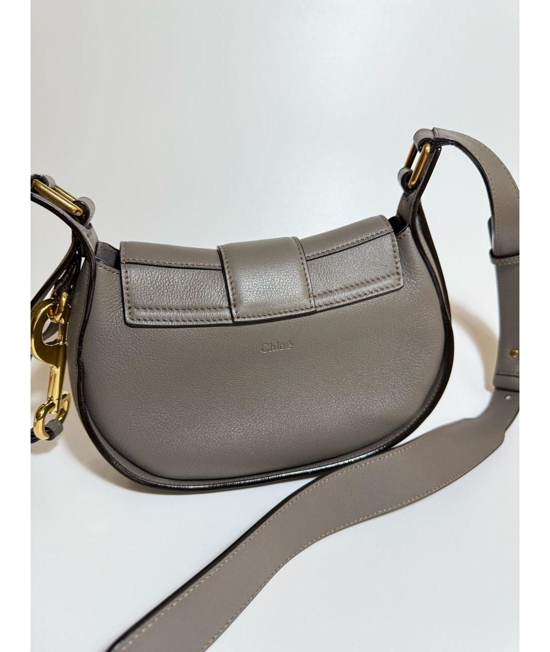 CHLOE Антрацитовая кожаная сумка через плечо, фото 3
