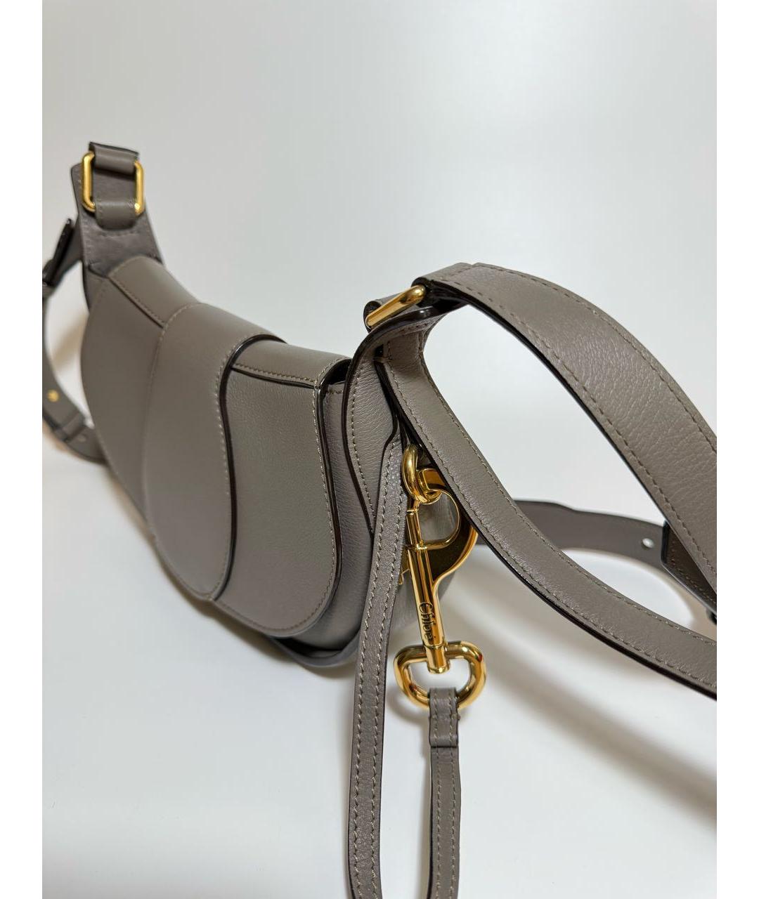 CHLOE Антрацитовая кожаная сумка через плечо, фото 2