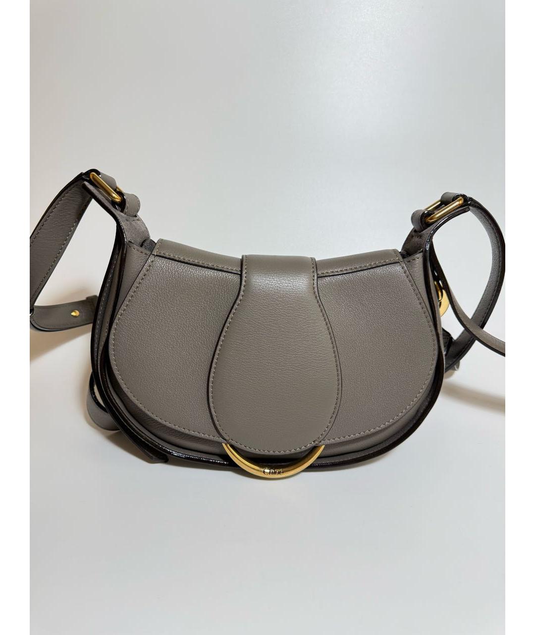 CHLOE Антрацитовая кожаная сумка через плечо, фото 6