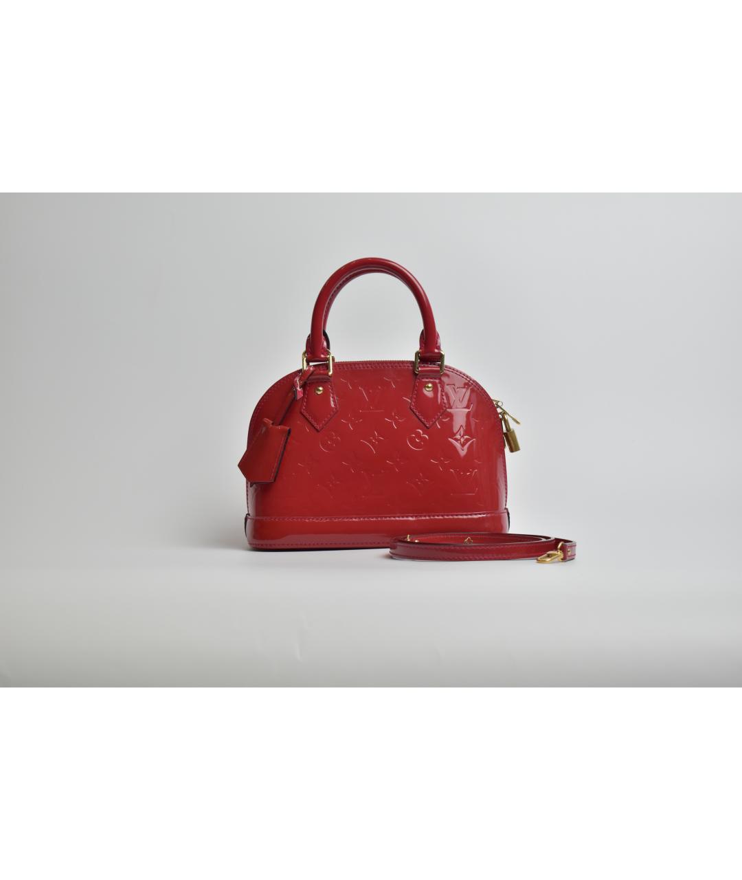 LOUIS VUITTON Красная сумка с короткими ручками из лакированной кожи, фото 2