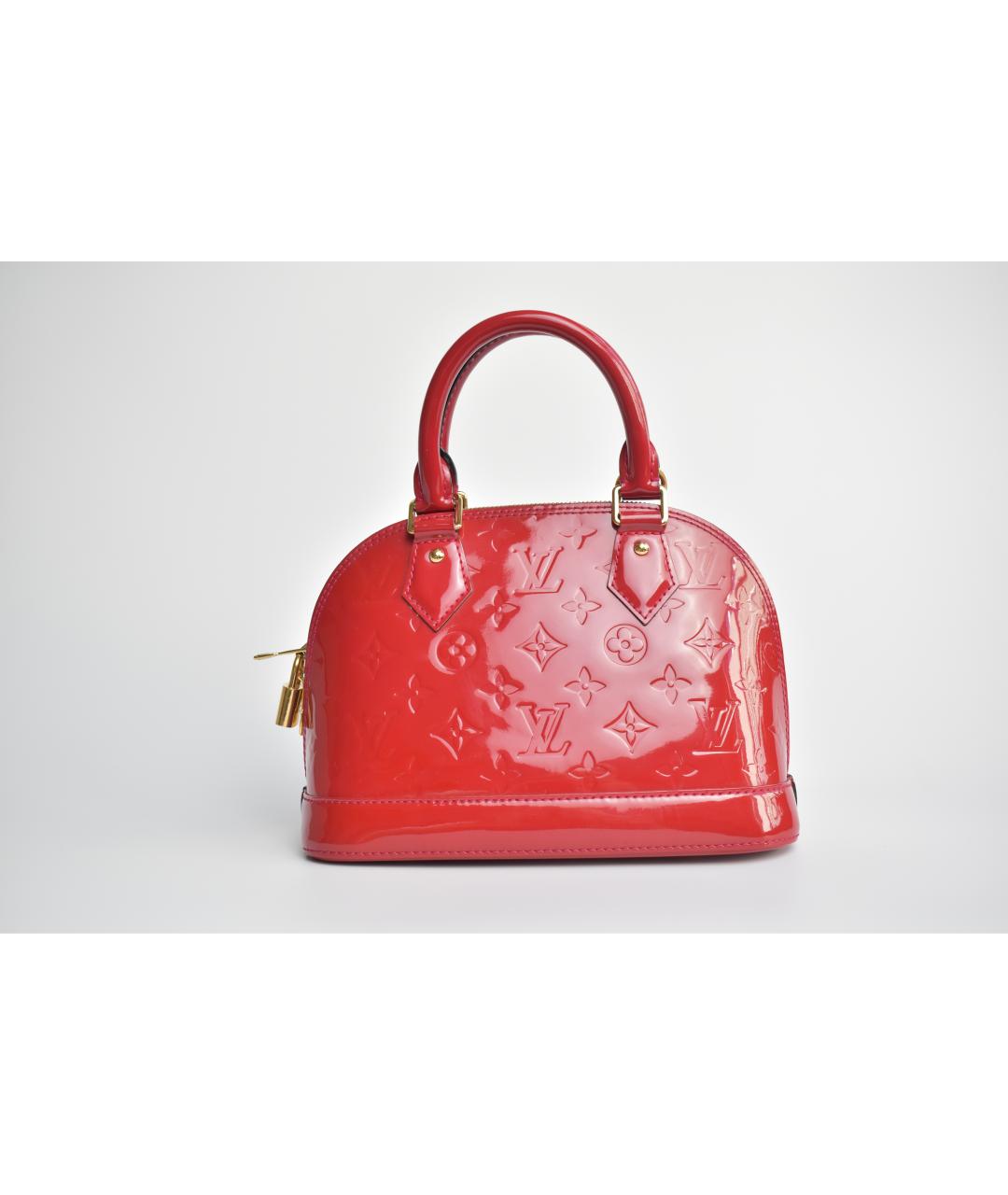 LOUIS VUITTON Красная сумка с короткими ручками из лакированной кожи, фото 10