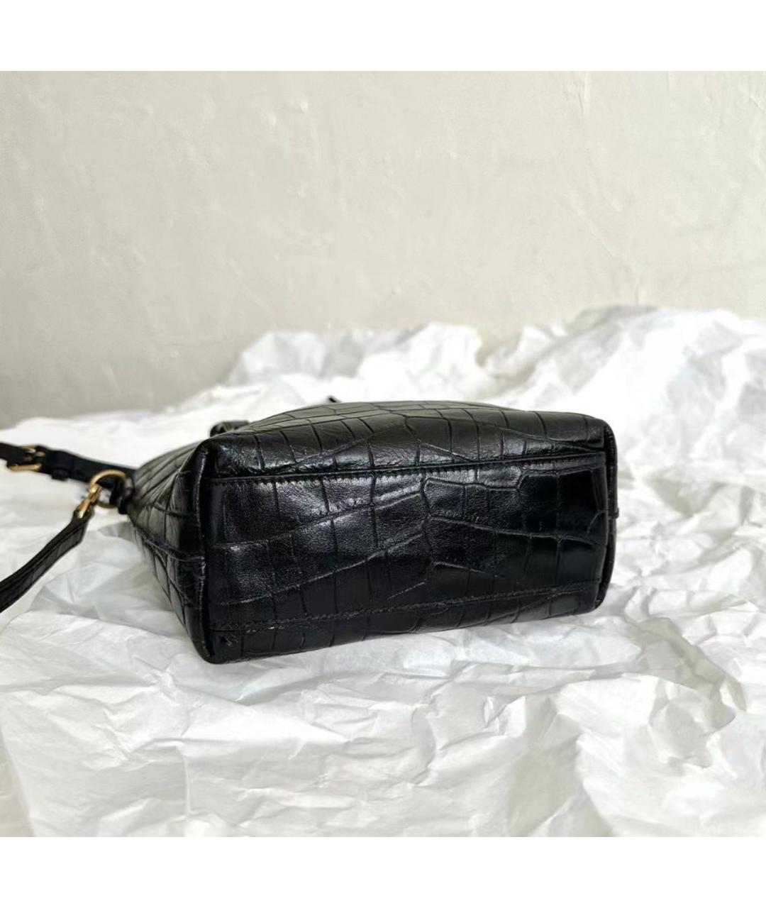 SAINT LAURENT Черная кожаная сумка тоут, фото 2