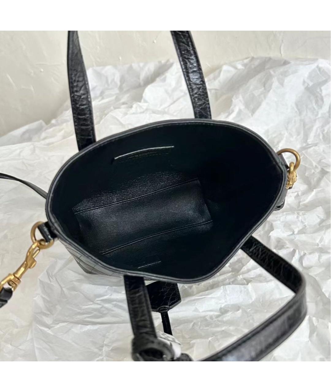SAINT LAURENT Черная кожаная сумка тоут, фото 3