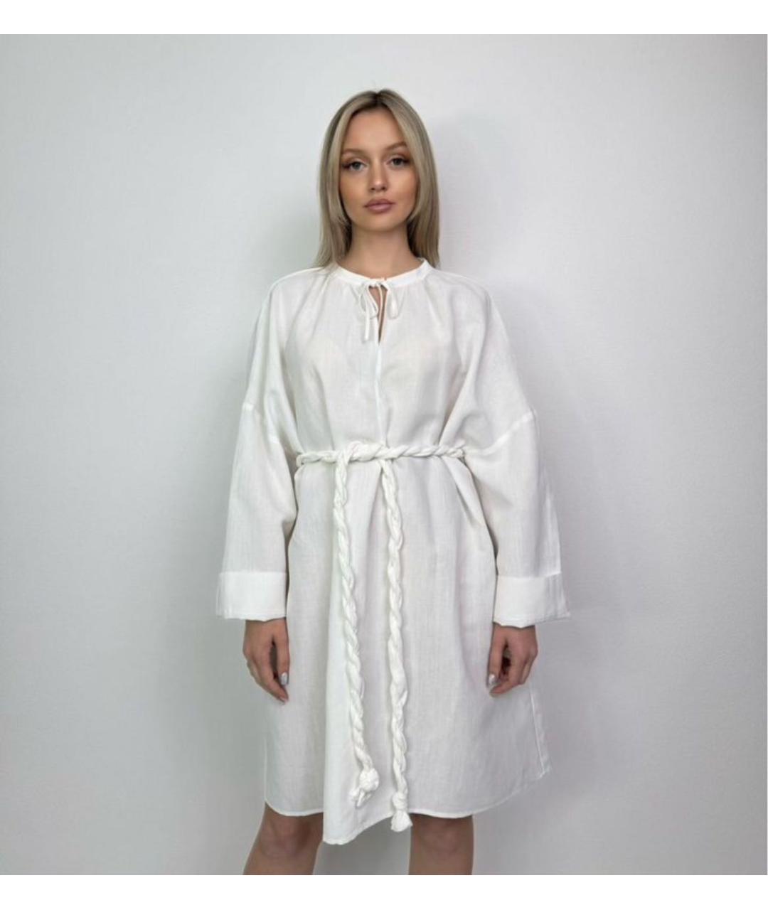 LIVIANA CONTI Белая льняная блузы, фото 8