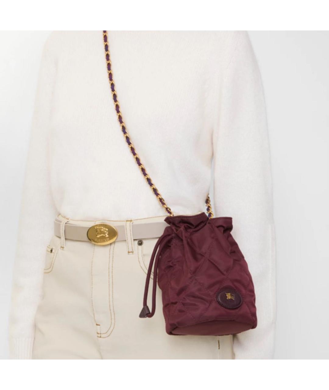 BURBERRY Бордовая сумка через плечо, фото 4