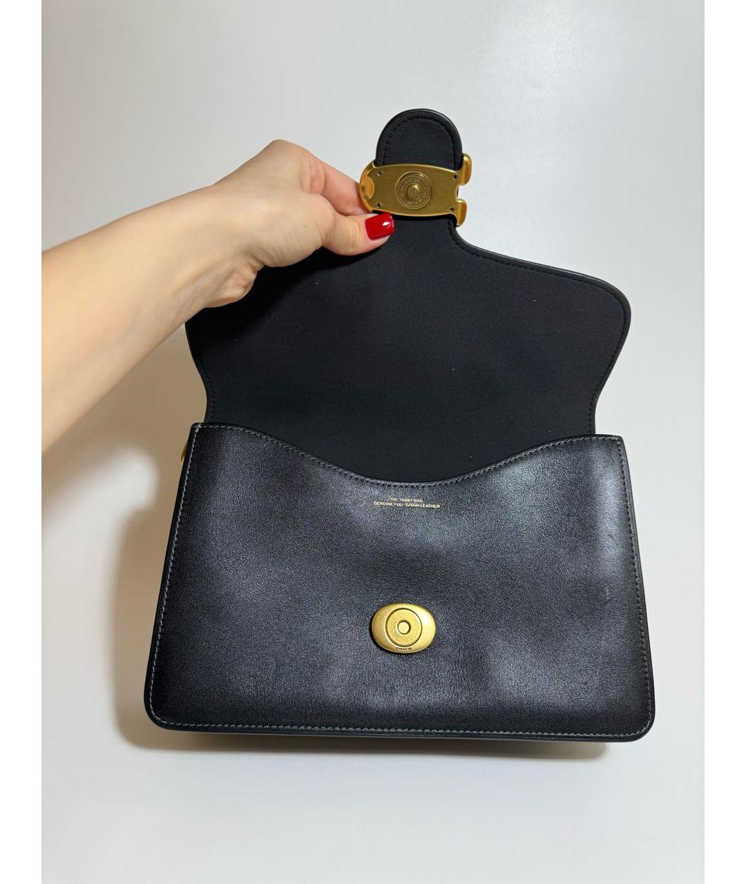 COACH Черная кожаная сумка через плечо, фото 5