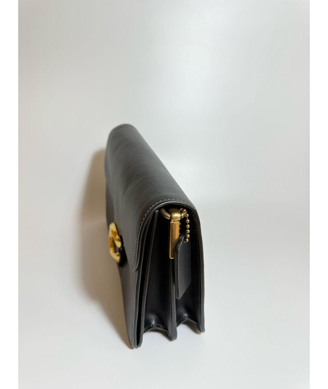 COACH Черная кожаная сумка через плечо, фото 2