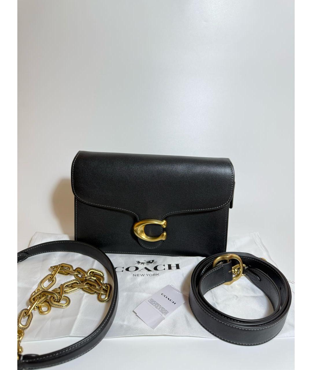 COACH Черная кожаная сумка через плечо, фото 7