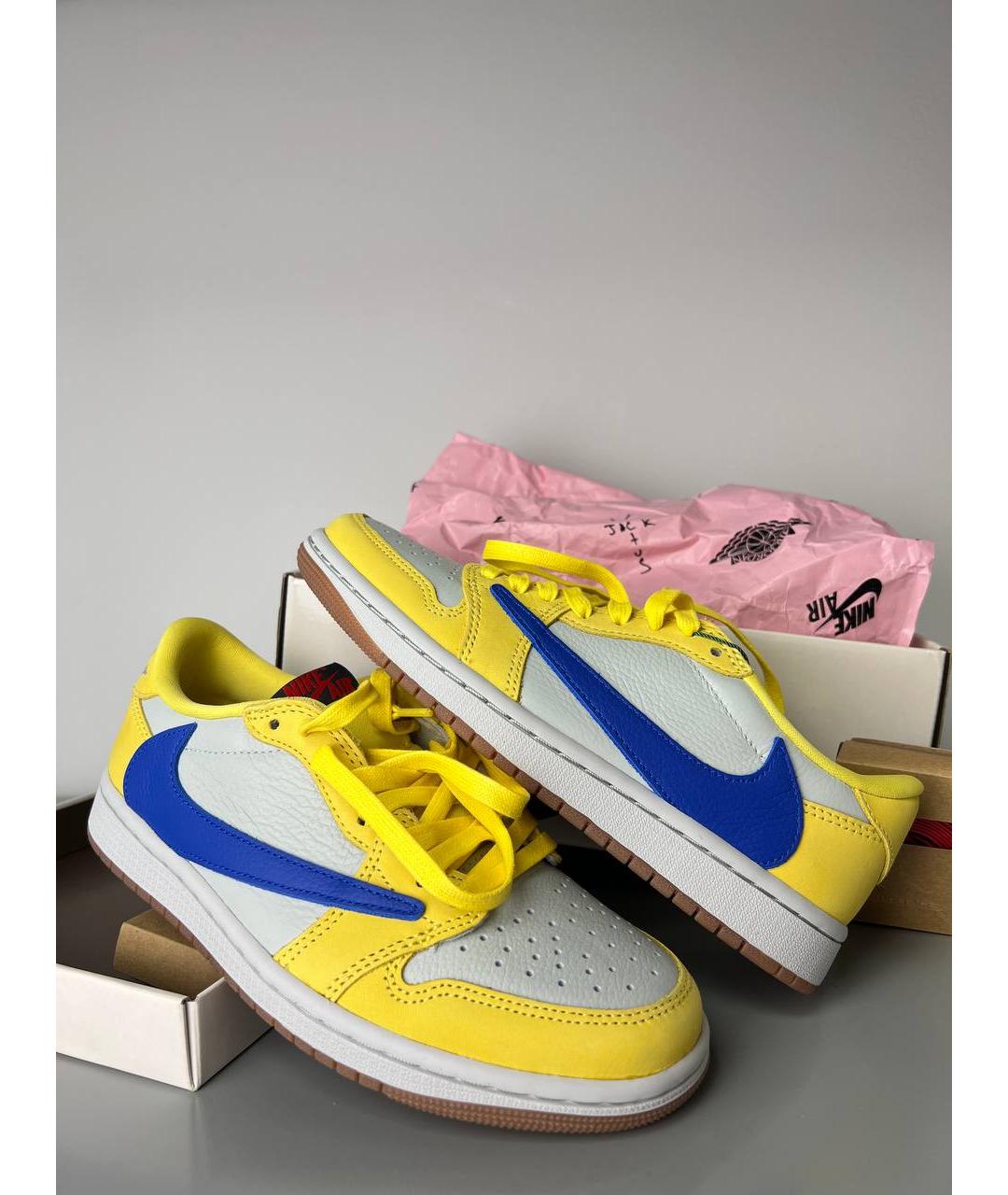 NIKE Желтые кожаные кроссовки, фото 2