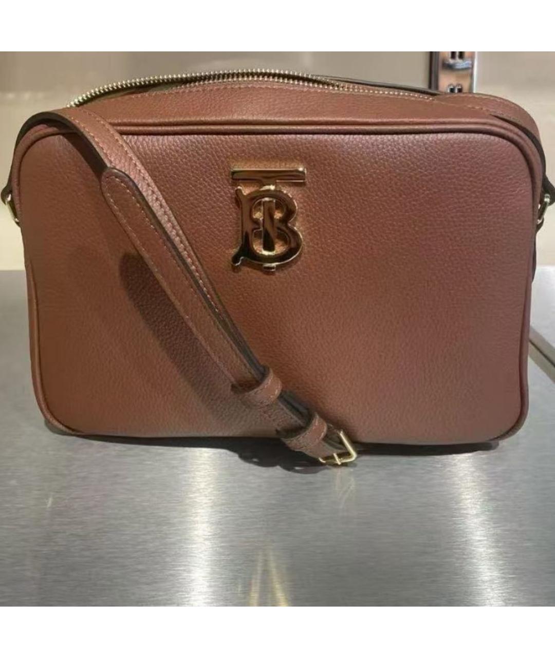 BURBERRY Коричневая кожаная сумка через плечо, фото 2