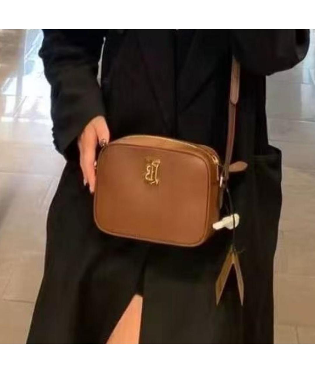 BURBERRY Коричневая кожаная сумка через плечо, фото 3