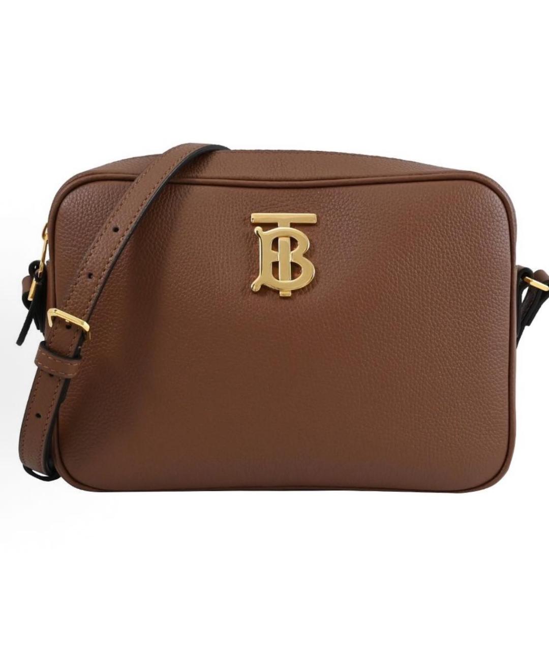 BURBERRY Коричневая кожаная сумка через плечо, фото 7