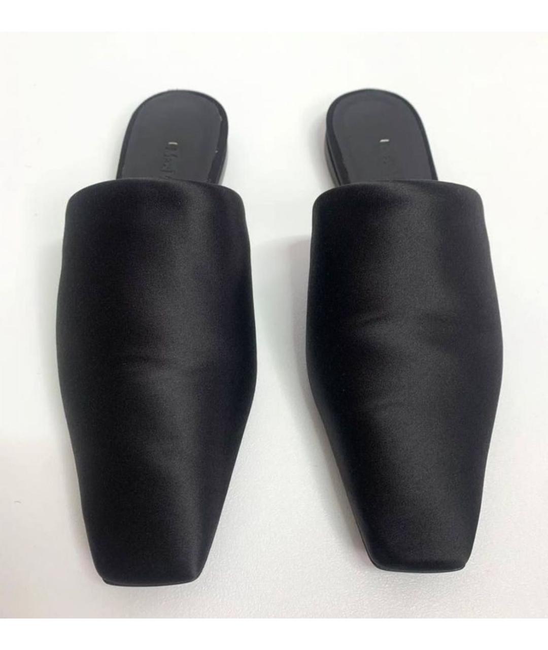 MAX MARA Черные кожаные мюли, фото 7