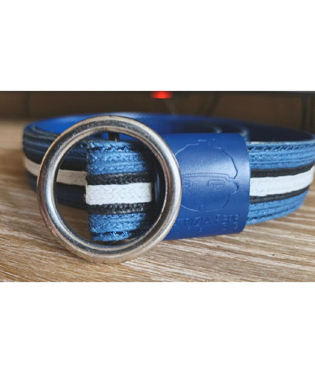 PATRIZIA PEPE Синий кожаный ремень, фото 2