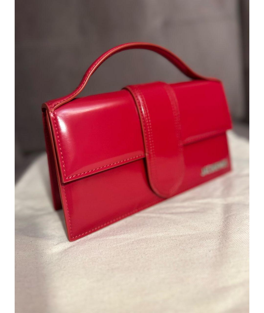 JACQUEMUS Красная сумка с короткими ручками из лакированной кожи, фото 3