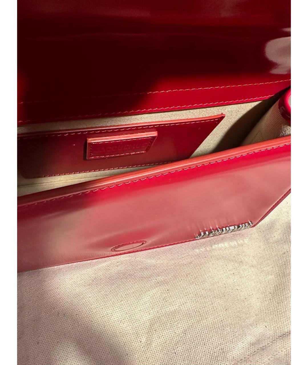 JACQUEMUS Красная сумка с короткими ручками из лакированной кожи, фото 6