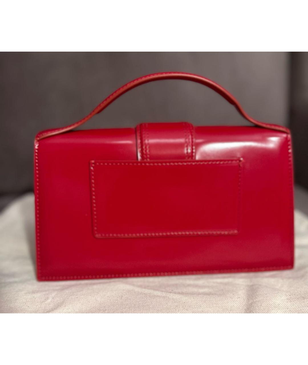 JACQUEMUS Красная сумка с короткими ручками из лакированной кожи, фото 2