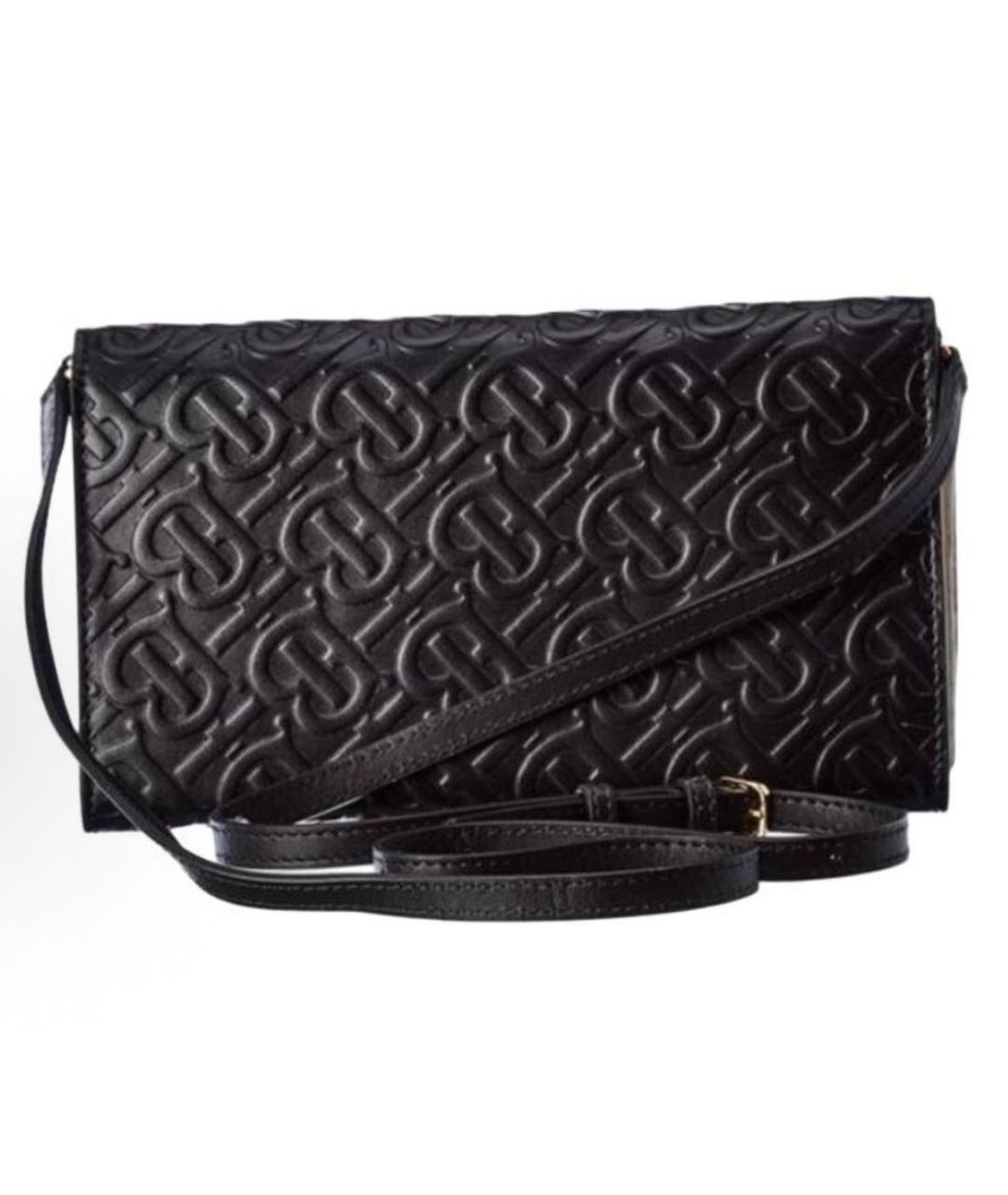 BURBERRY Черная кожаная сумка через плечо, фото 4