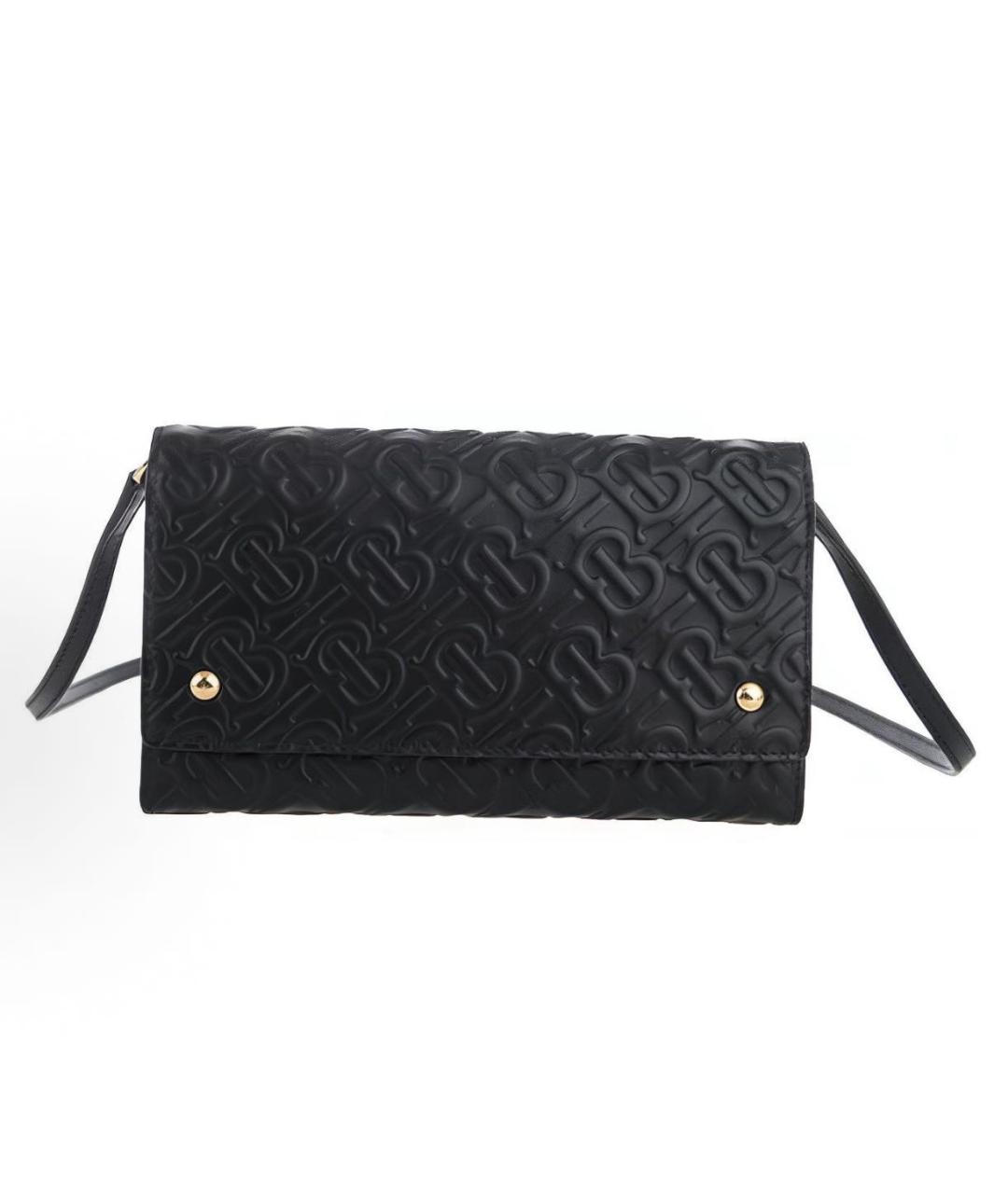 BURBERRY Черная кожаная сумка через плечо, фото 9