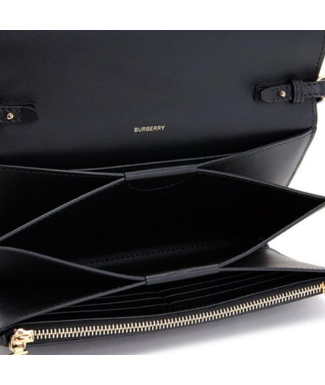 BURBERRY Черная кожаная сумка через плечо, фото 5