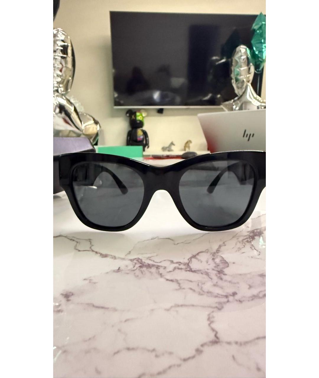 VERSACE Черные пластиковые солнцезащитные очки, фото 5