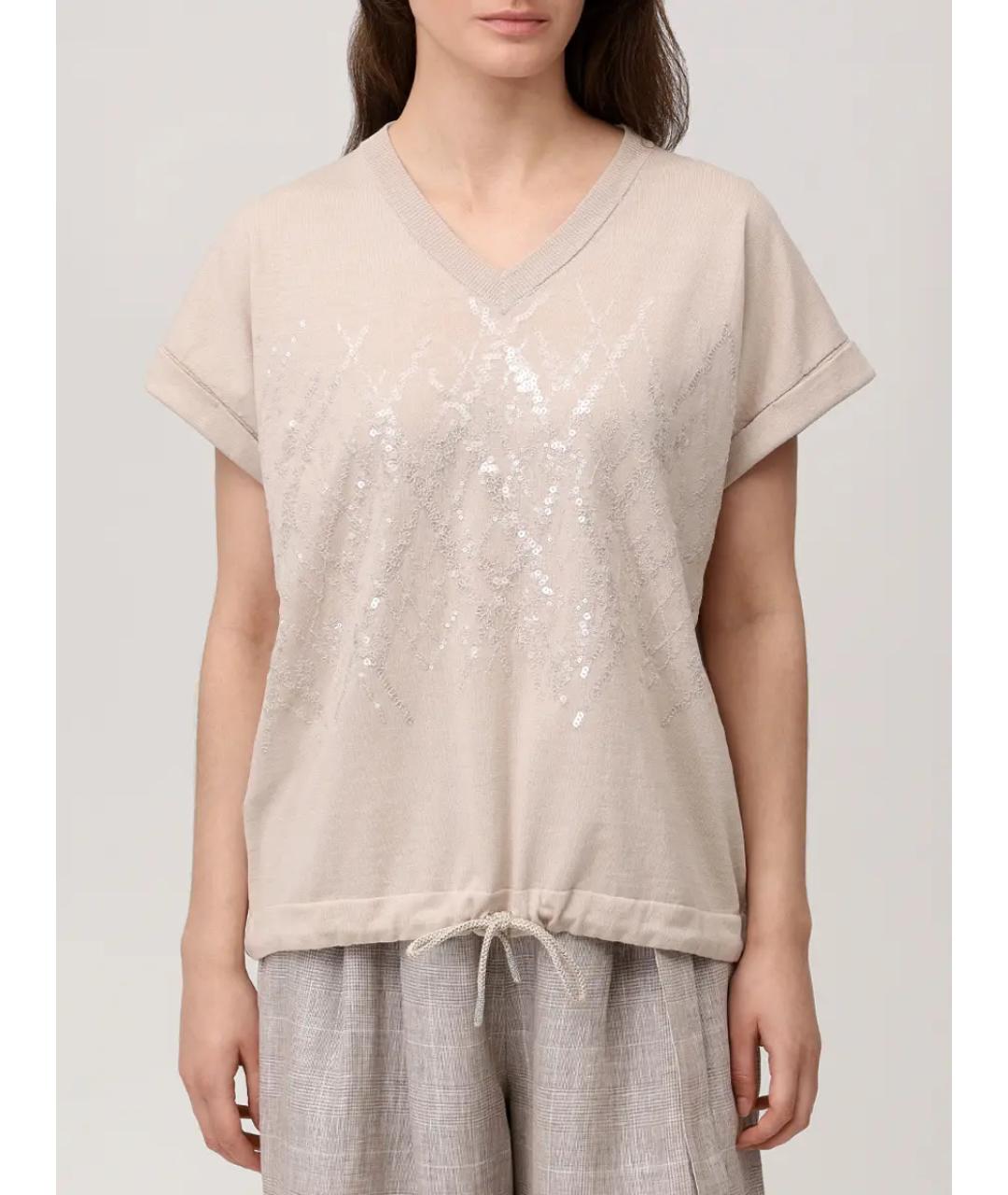 PANICALE Бежевая футболка, фото 4