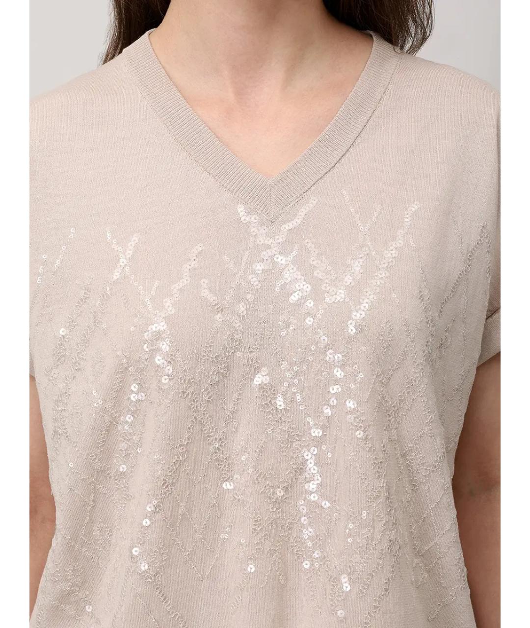 PANICALE Бежевая футболка, фото 5