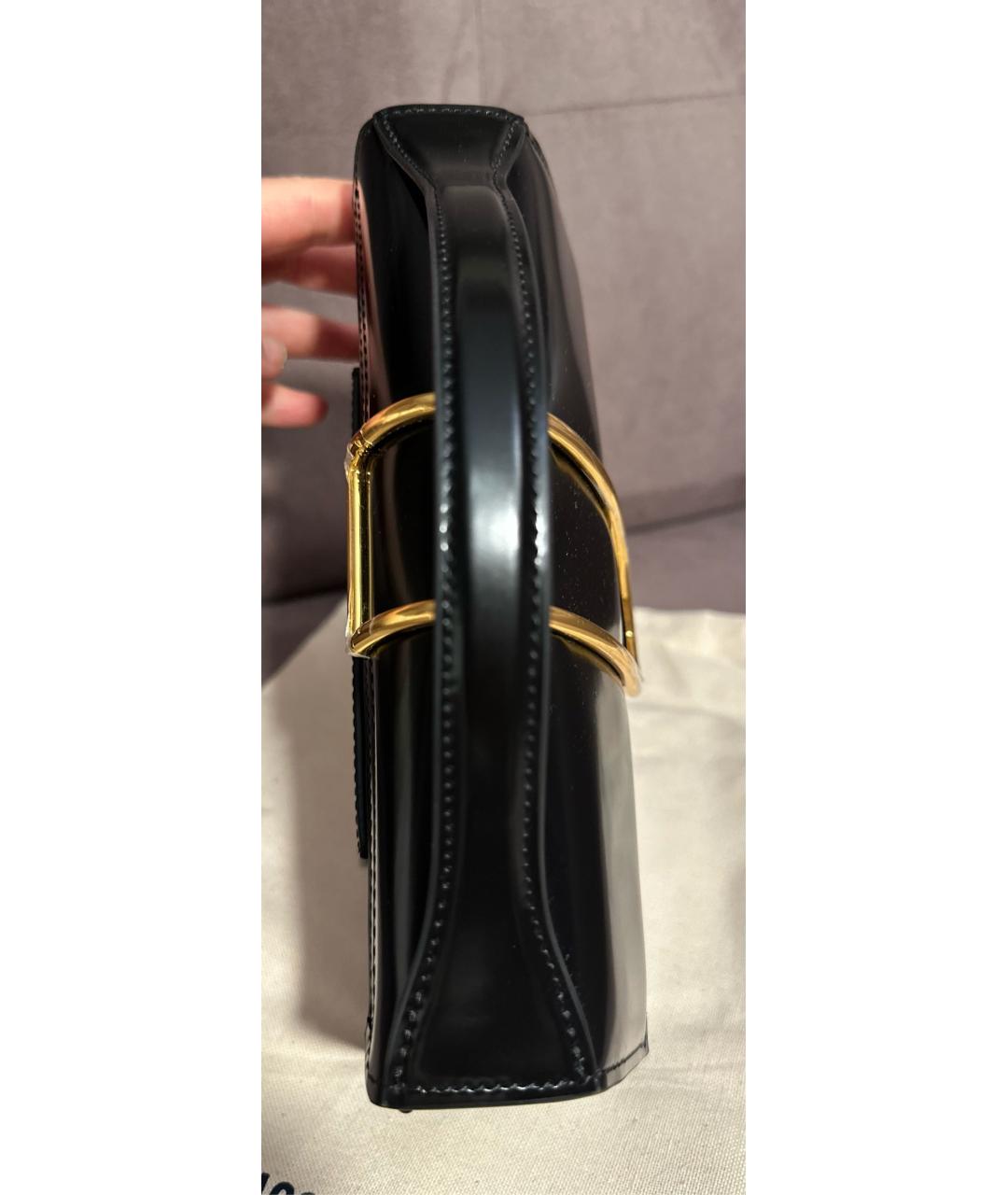 JACQUEMUS Черная кожаная сумка с короткими ручками, фото 4