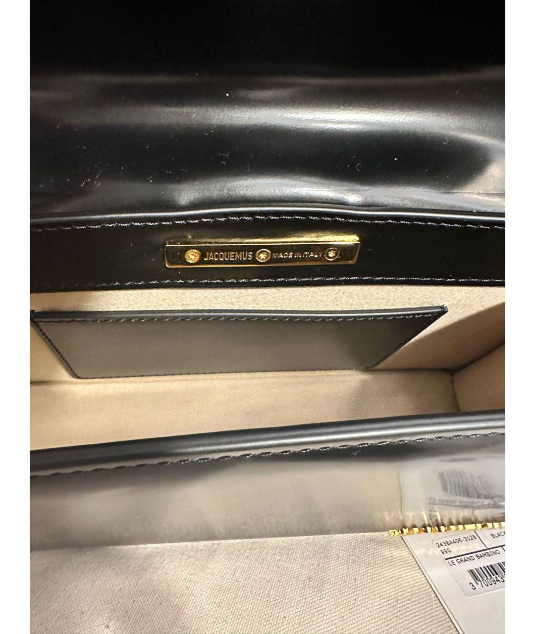 JACQUEMUS Черная кожаная сумка с короткими ручками, фото 7