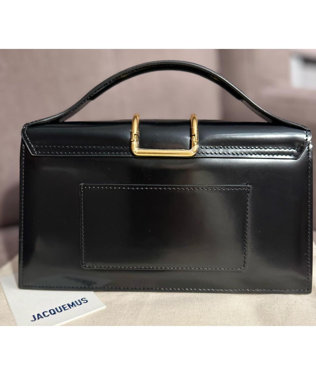 JACQUEMUS Черная кожаная сумка с короткими ручками, фото 3