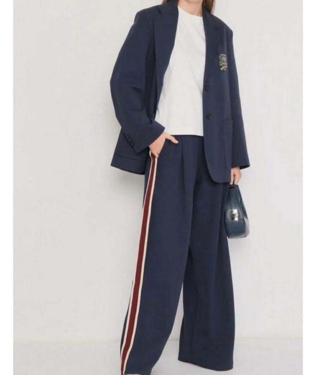 WEEKEND MAX MARA Темно-синий хлопковый костюм с брюками, фото 8