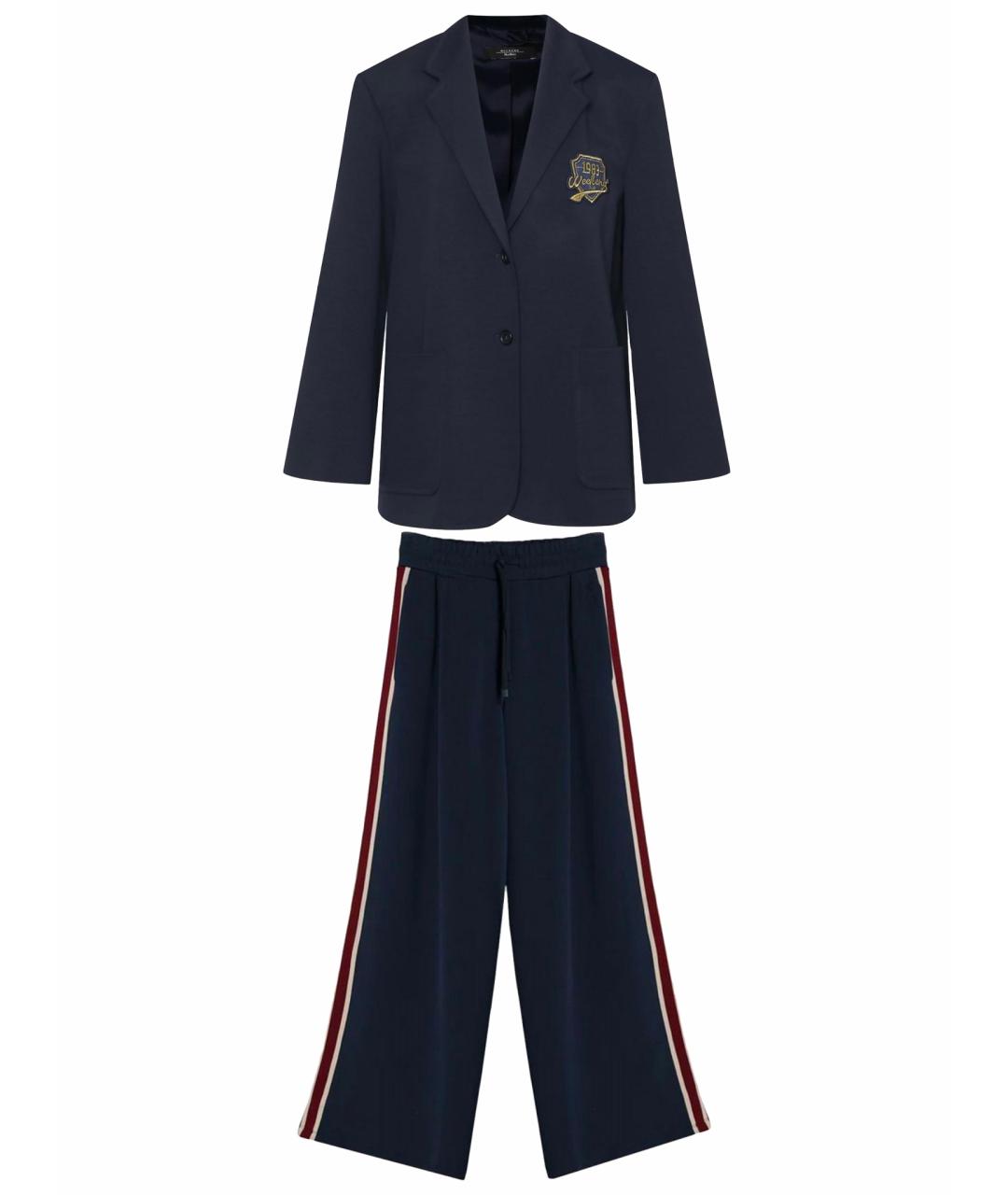 WEEKEND MAX MARA Темно-синий хлопковый костюм с брюками, фото 1