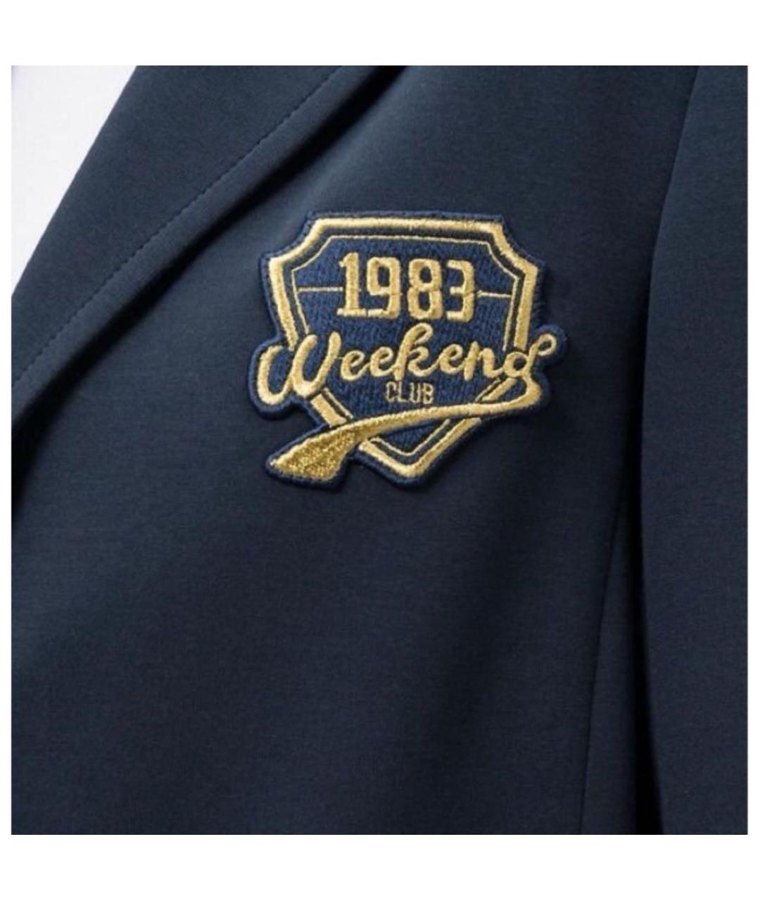 WEEKEND MAX MARA Темно-синий хлопковый костюм с брюками, фото 4