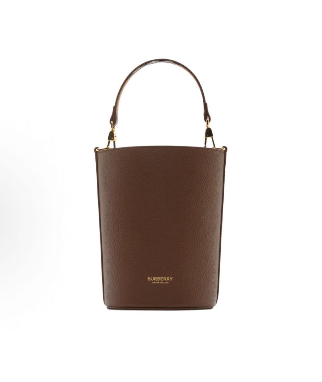 BURBERRY Коричневая кожаная сумка тоут, фото 2